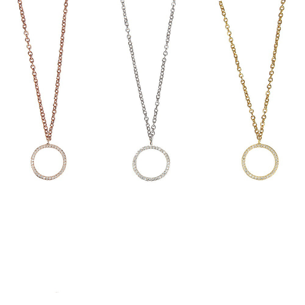 Rainbow Circle CZ Necklaces