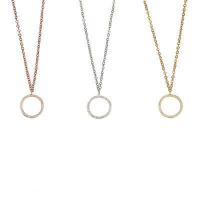 Rainbow Circle CZ Necklaces
