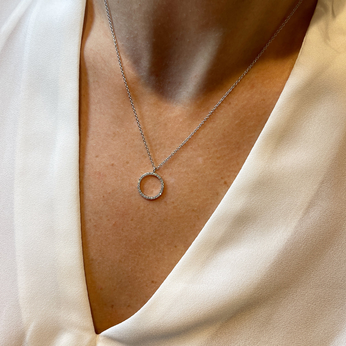 Rainbow Circle CZ Necklaces
