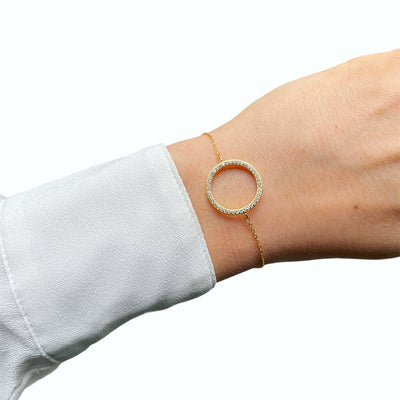 Large Halo Bracelet Cz