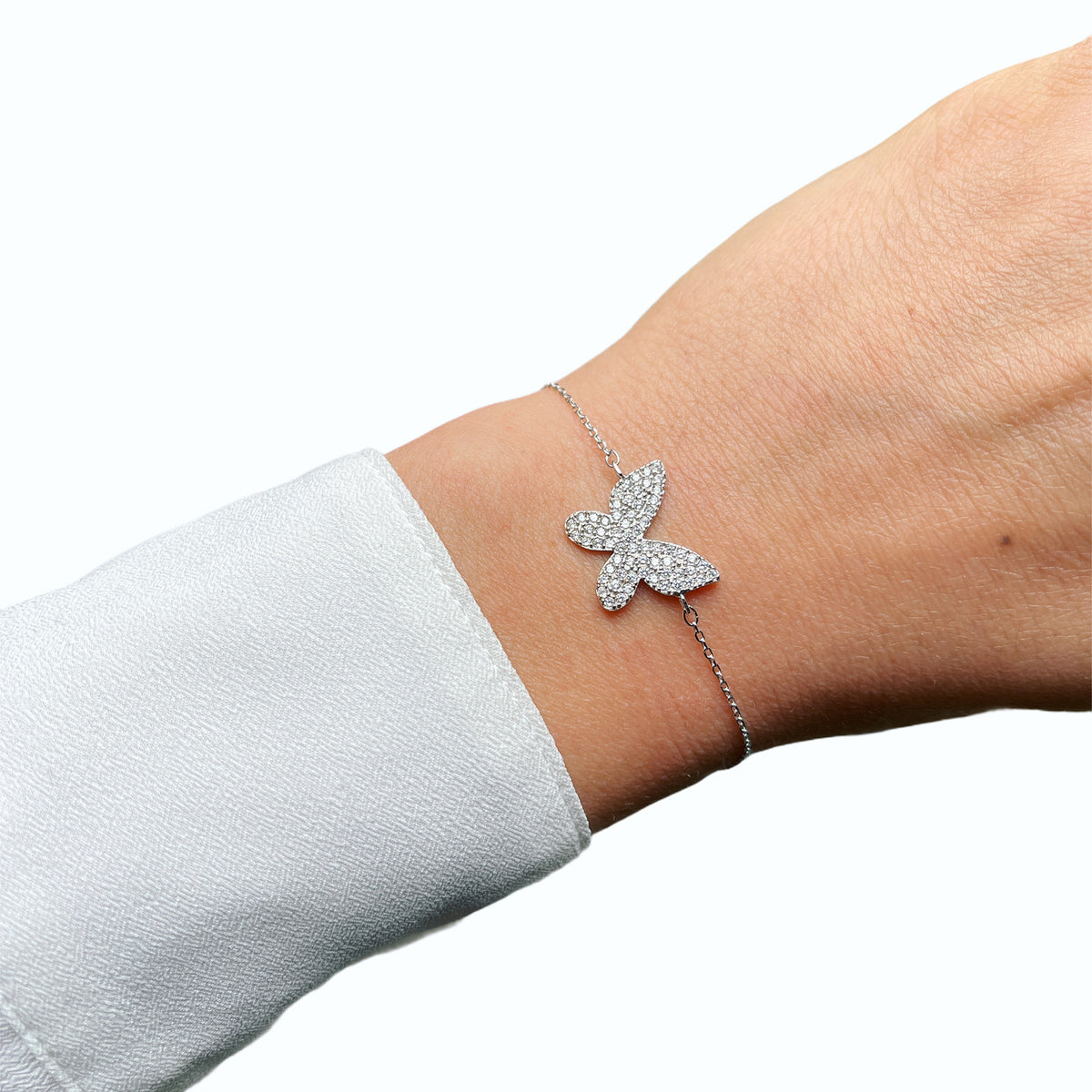 Large Butterfly Bracelet CZ