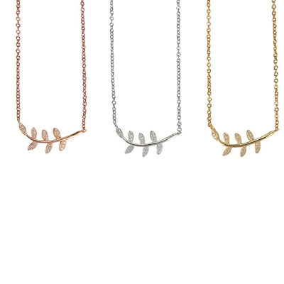 Leaf Cz Necklaces