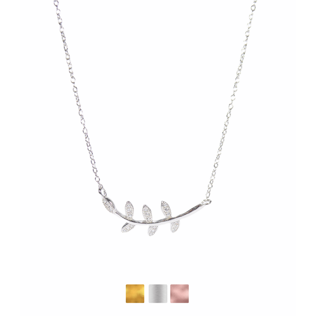 Leaf Cz Necklaces