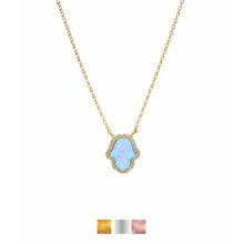 Faux Opal Hand Necklaces
