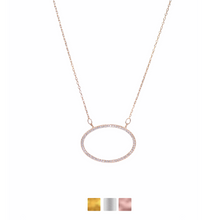 Large Oval Halo Necklaces