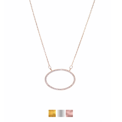 Large Oval Halo Necklaces