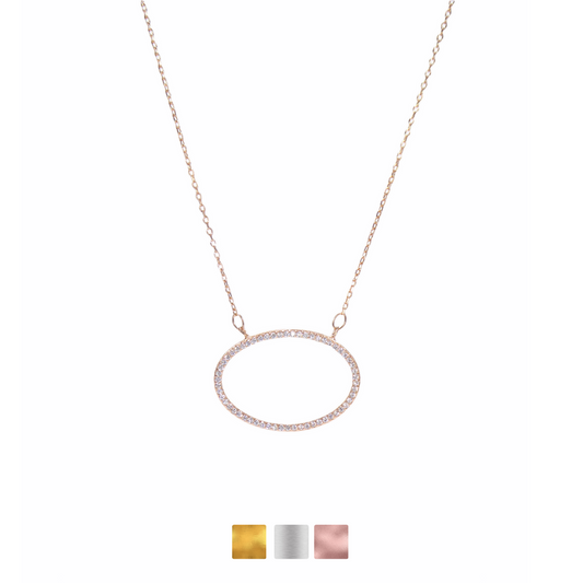 Large Oval Halo Necklaces