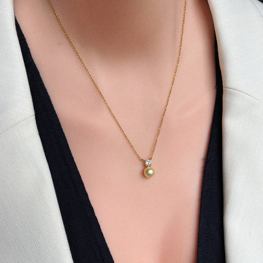 Faux Pearl & CZ Necklace