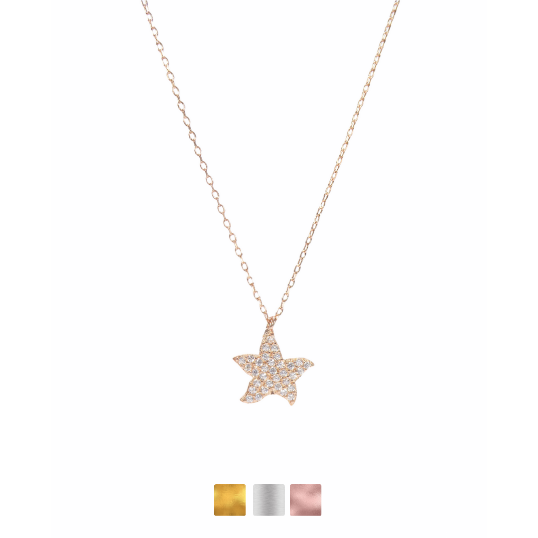 Sea Star Cz Necklaces
