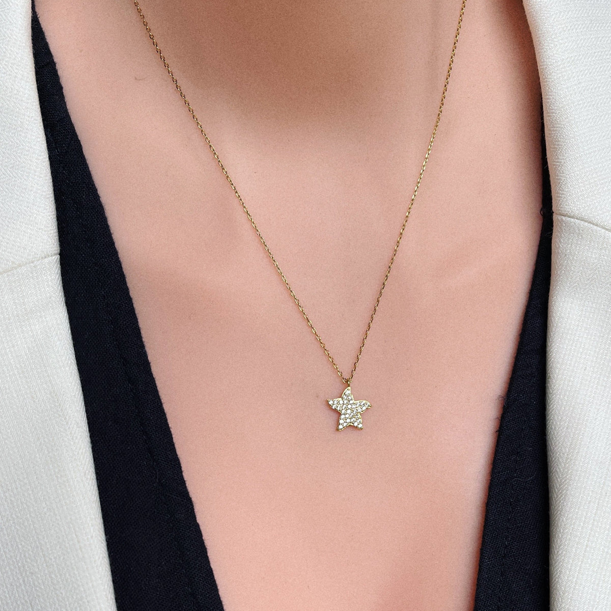 Sea Star Cz Necklaces