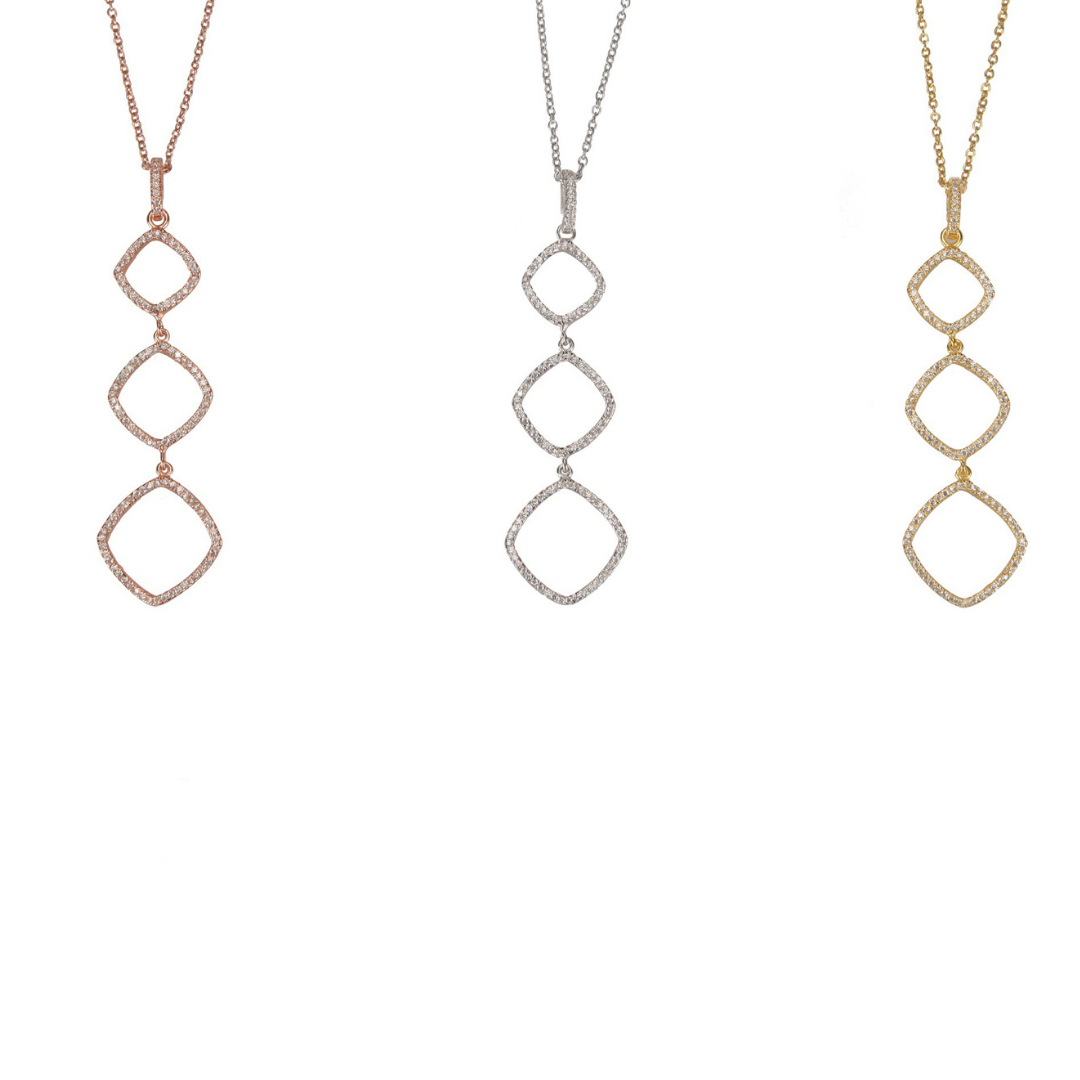 Triple Square Necklaces