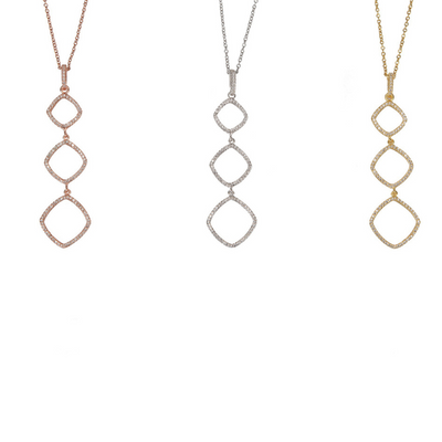 Triple Square Necklaces