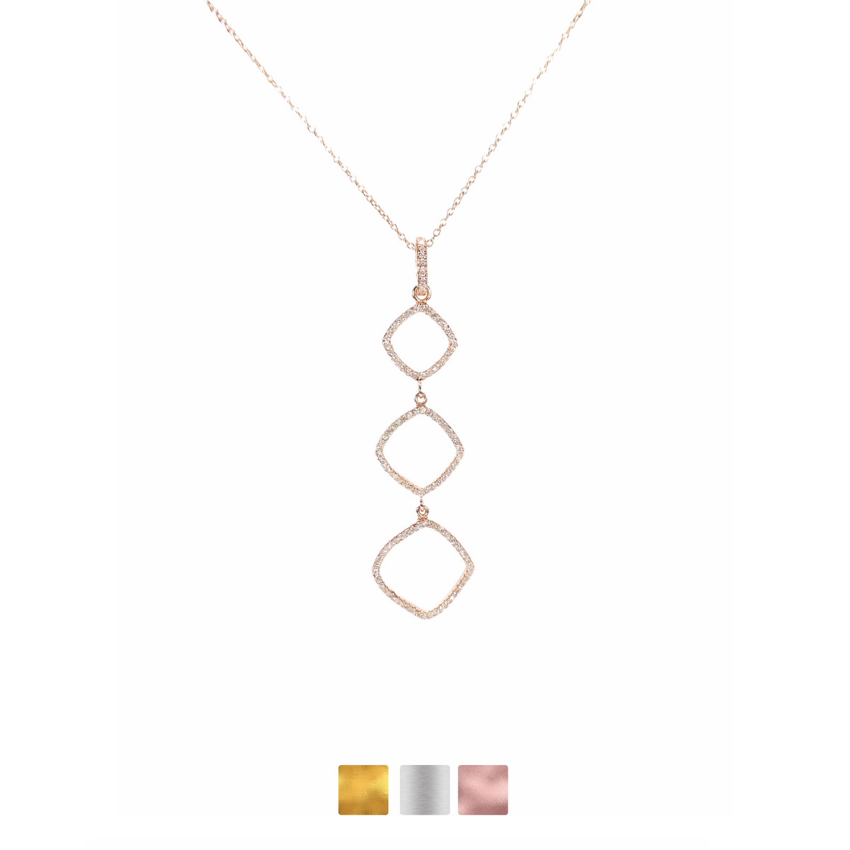 Triple Square Necklaces