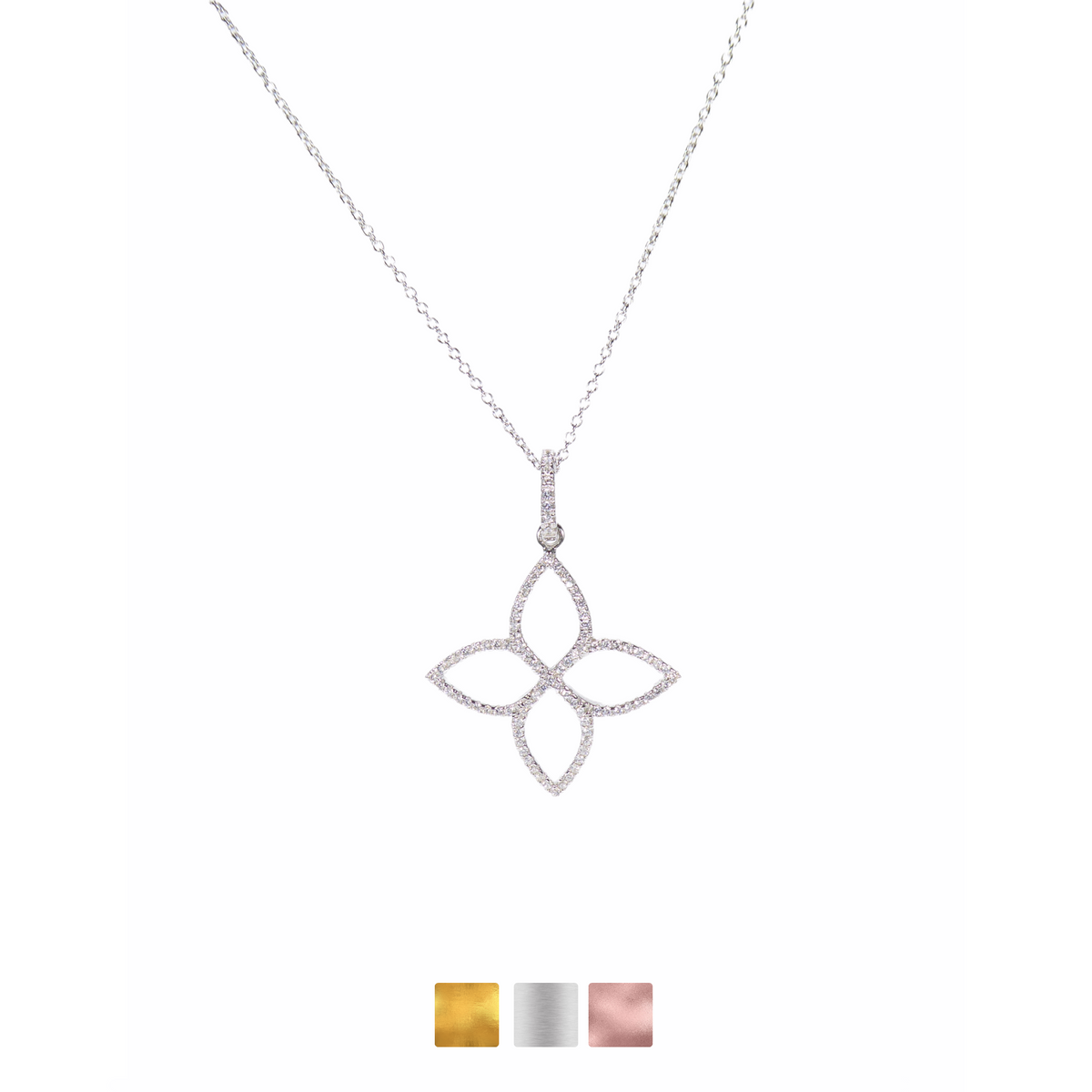 Large Flower Clover Necklaces
