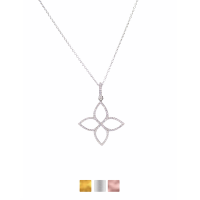Large Flower Clover Necklaces