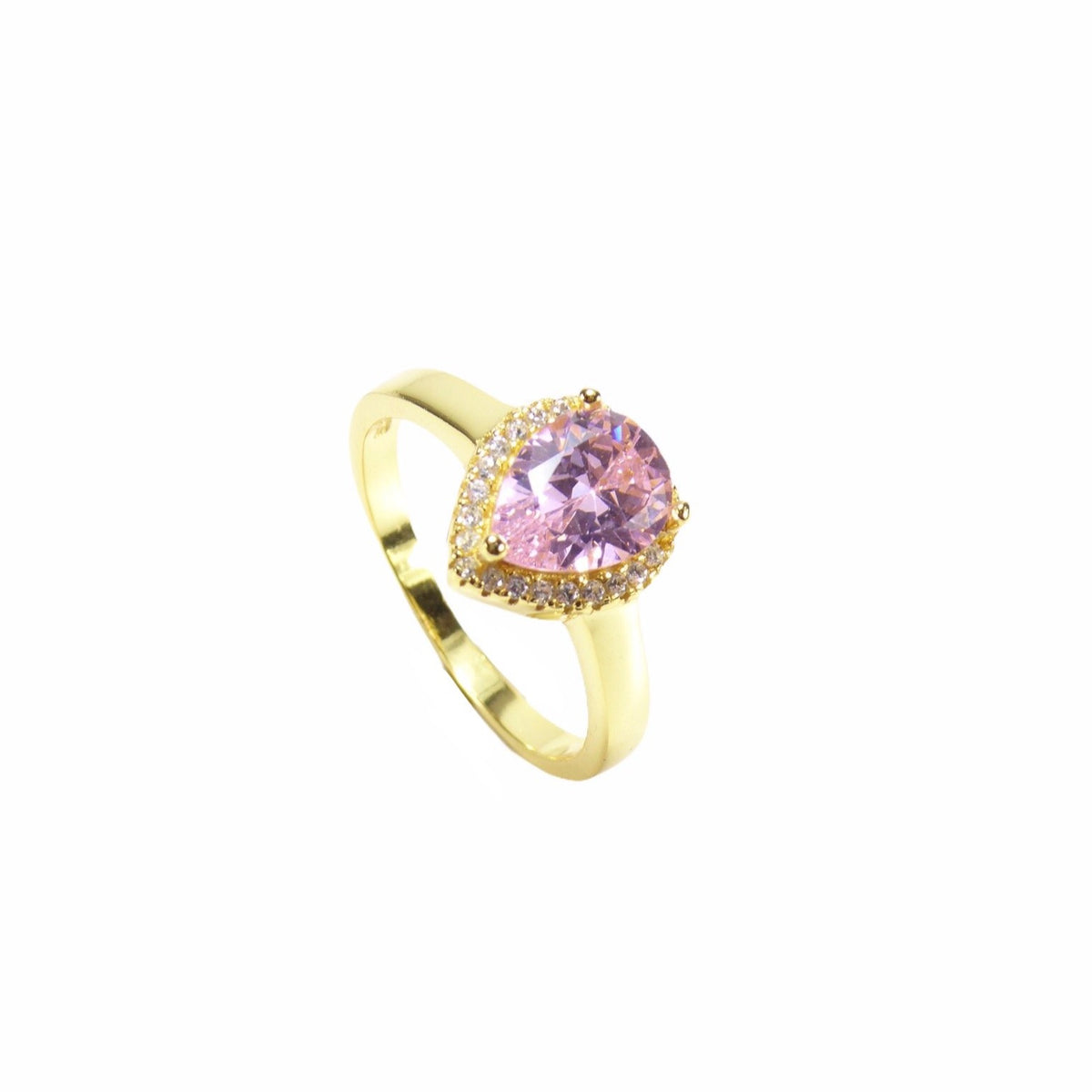 Pink Single Stone Drop Rings