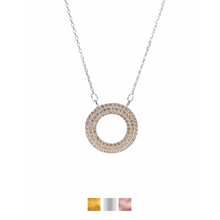 Champagne Cz Circle Necklaces