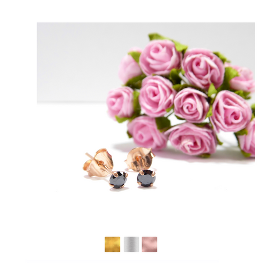 Xs Black Dot Stud Earrings