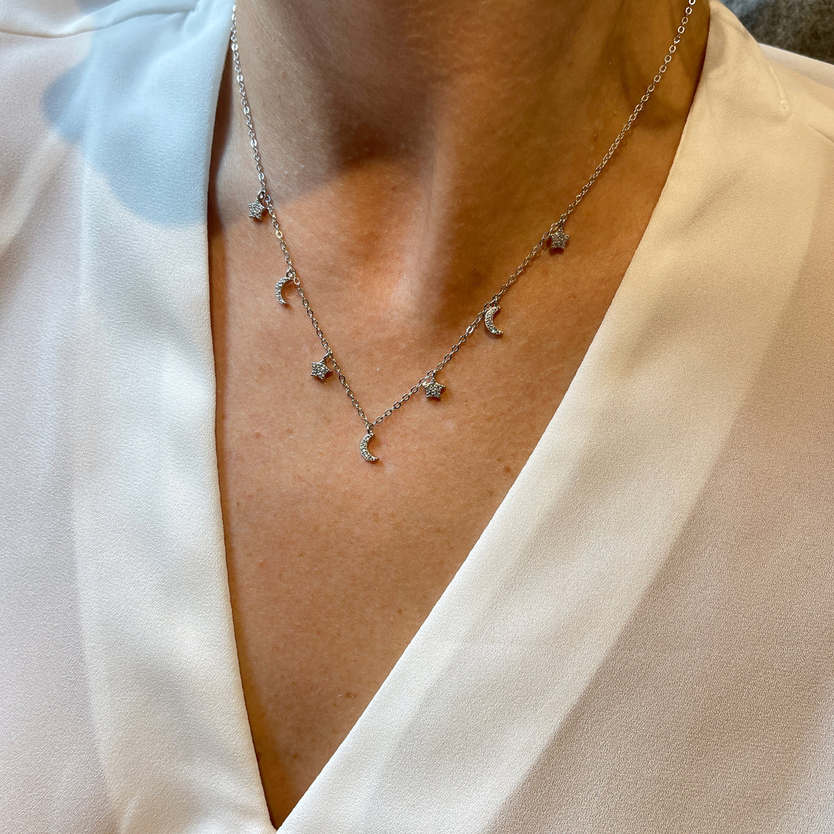 Moon & Star Chain Necklace