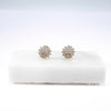 British Vintage Diamonds Cluster Stud Earrings, 9ct Solid Yellow Gold
