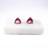 British Vintage Pink Topaz Stud Earrings, 9ct Solid Yellow Gold