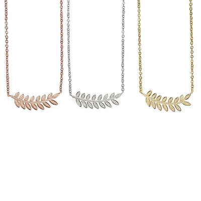 Large Leaf Cz Necklaces