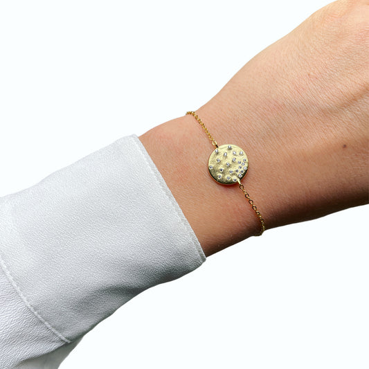 Galaxy Disc Bracelet CZ