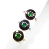 Emerald & Onyx Look Enamel Rings