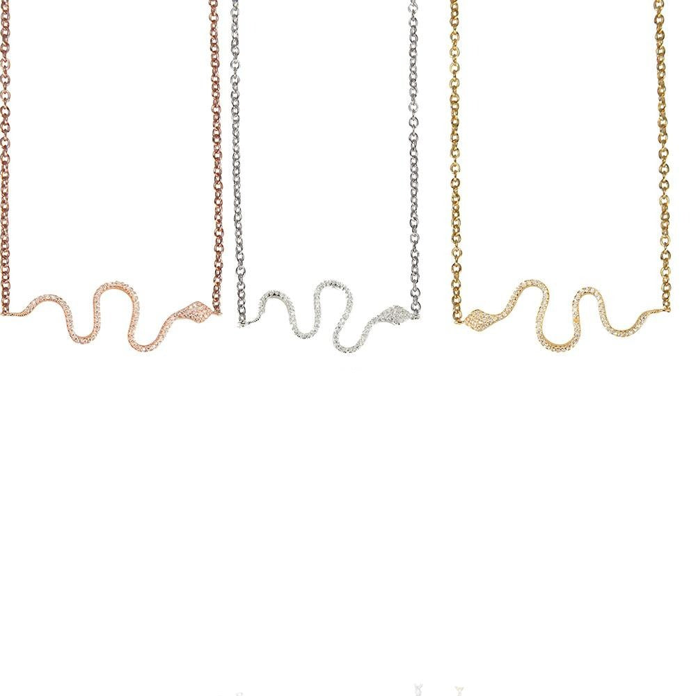 Large Snake CZ Necklaces