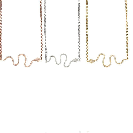 Large Snake CZ Necklaces