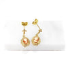 British Vintage 9K Solid Gold Cameo Drop Earrings