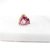 British Vintage Pink Topaz Stud Earrings, 9ct Solid Yellow Gold
