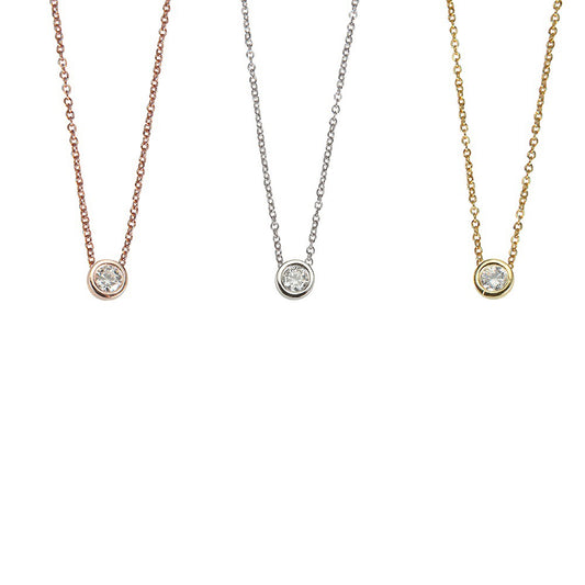 Solitaire Cz Necklaces
