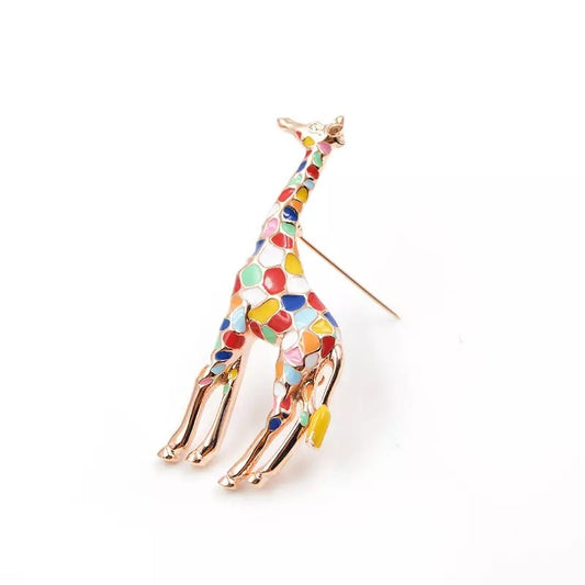 Enamel Giraffe Brooch / Pin
