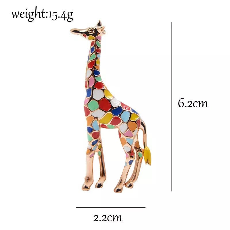 Enamel Giraffe Brooch / Pin