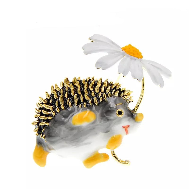 Enamel Hedgehog Brooch / Pin