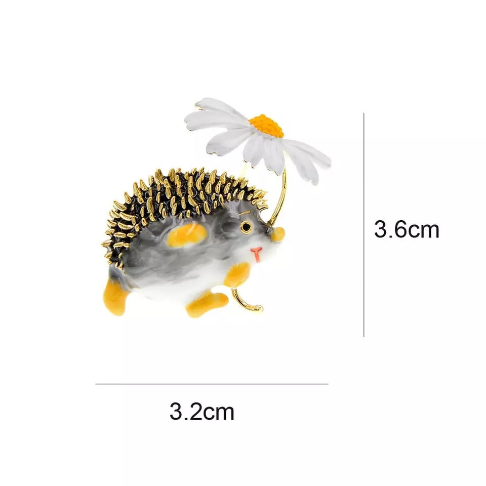 Enamel Hedgehog Brooch / Pin
