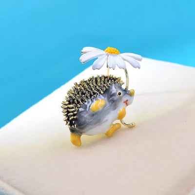 Enamel Hedgehog Brooch / Pin