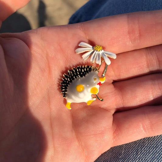 Enamel Hedgehog Brooch / Pin