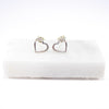 British Vintage Diamond Heart Stud Earrings, 9ct Solid White Gold