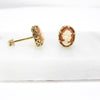 British Vintage Cameo Stud Earrings, 9ct Solid Yellow Gold