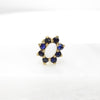 British Vintage Sapphire & Opal Cluster Stud Earrings, 9ct Solid Yellow Gold