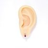 British Vintage Ruby & Diamond Drop Stud Earrings, 9ct Solid Yellow Gold