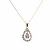 British Vintage Diamond 9k Solid Gold Double Drop Necklace ( 18" Gold Chain )
