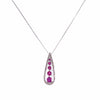 Vintage Ruby & Diamond Drop Necklace, 10K Solid White Gold