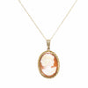 British Vintage Cameo Necklace ,  9K Solid Yellow Gold  (9k 18" Gold Chain)