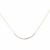 Bar 14K Solid Yellow Gold & Simulated Diamonds Necklace New ( Chain 18" / 45cm )