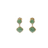 British Vintage Russian Jade Dangle Earrings, 9ct Solid Yellow Gold