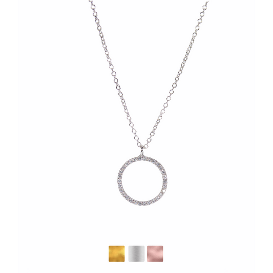 Rainbow Circle CZ Necklaces