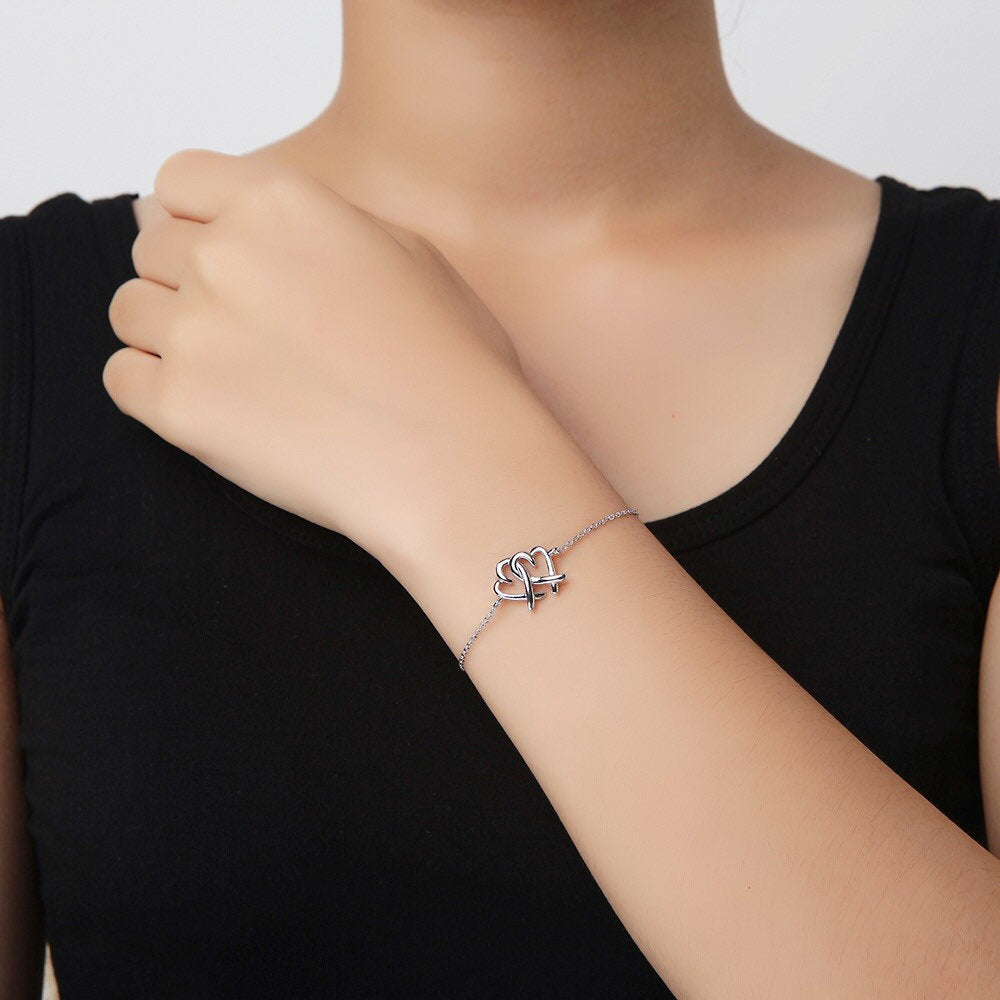 Plain Double Heart Bracelet